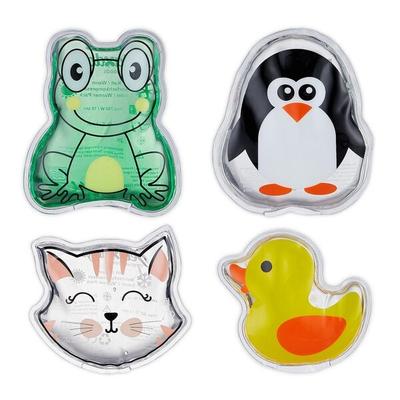 relaxdays 4er-Pack Kühlpads »Tiermotive« transparent