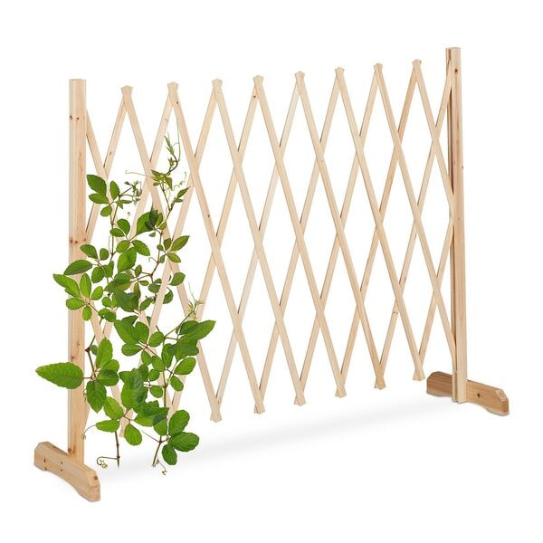 relaxdays Ausziehbares Rankgitter aus Holz bis 275 cm natur braun