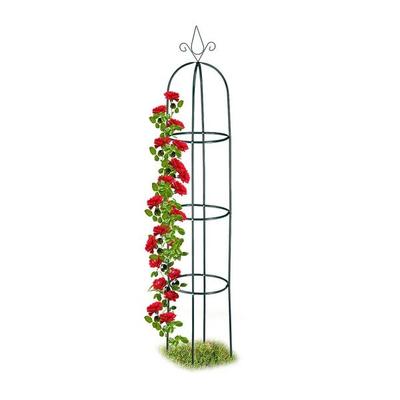 relaxdays Rankhilfe Obelisk 200 cm dunkelgrün grün Image