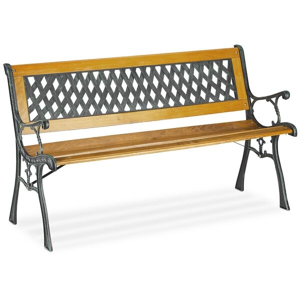 relaxdays Gartenbank in Flechtoptik braun, 121.5 cm Image