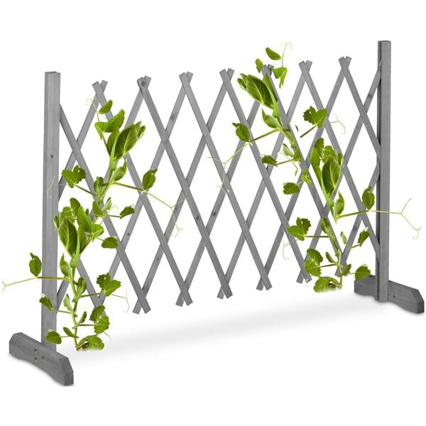 relaxdays Ausziehbares Rankgitter bis 185 cm grau grau Image