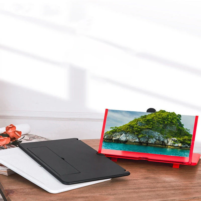  3D Bildschirm Verstärker HD Lupe Glas Anti Blau Licht Lupe Handys Flexible Stativ Halterung Keine Batterie Video Verstärker Image