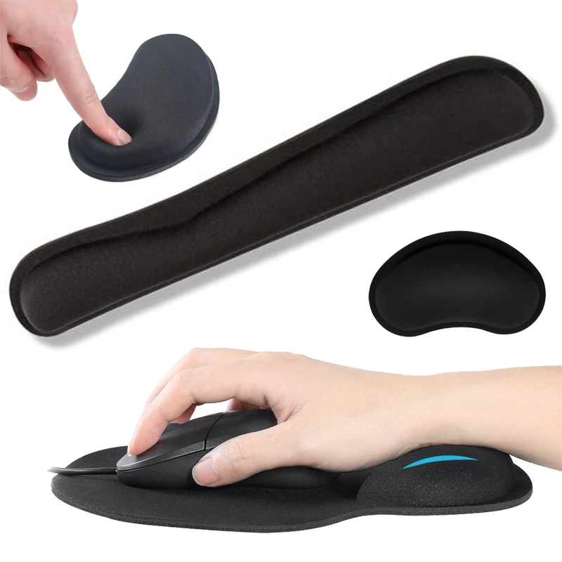 Handgelenkauflage Mauspad Memory Foam Superfeine Faser Handgelenkauflage Pad Ergonomisches Mauspad für Schreibkraft Büro Gaming PC Laptops Computer