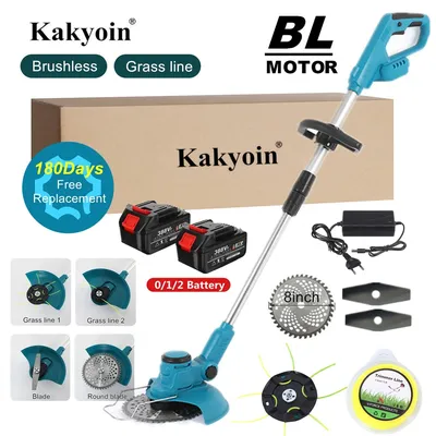 2500W 8 Zoll Bürstenlosen Elektrische Gras Trimmer Cordless Rasenmäher Gras Linie Hedge Trimmer Einstellbare Handheld Garten Rebschnitt