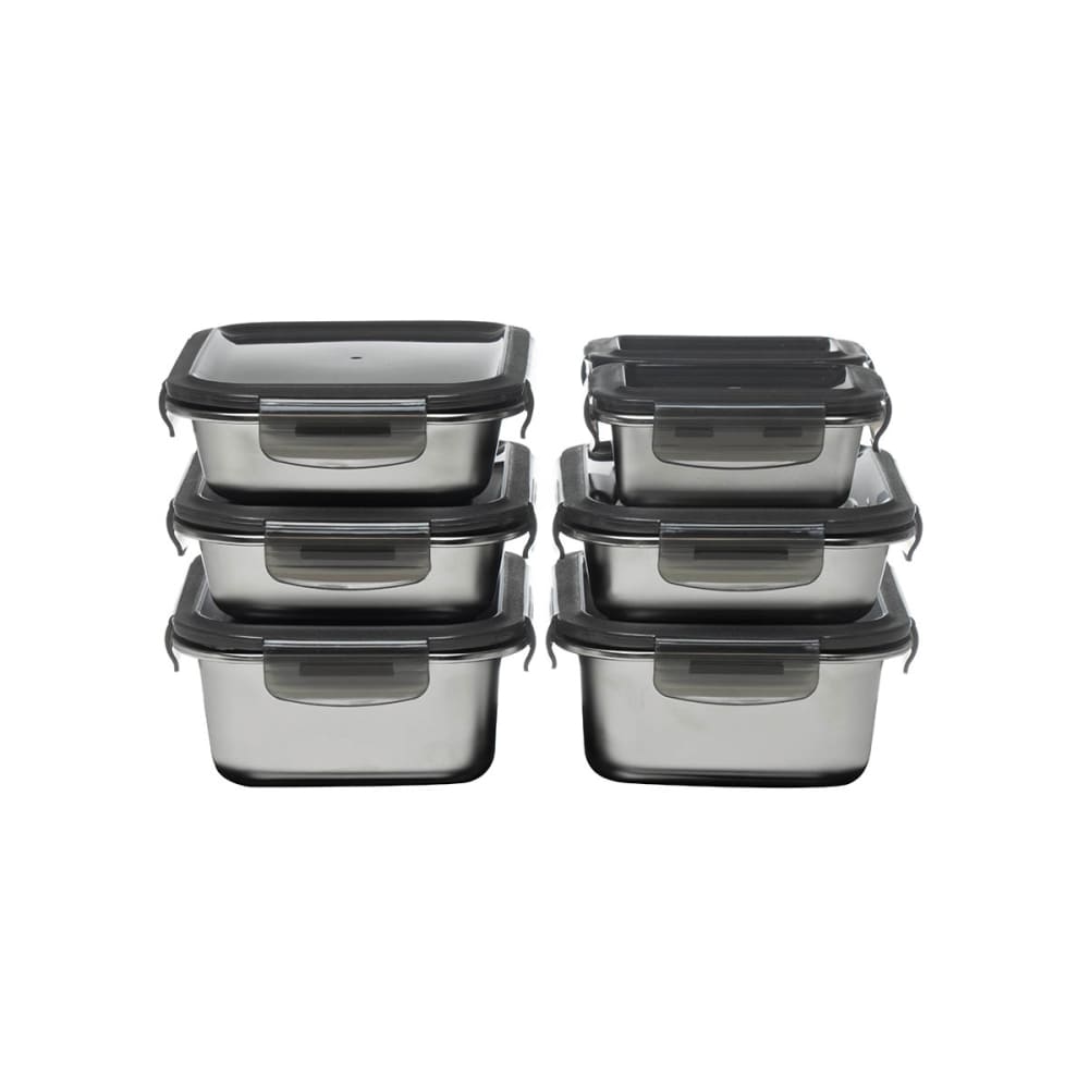 7 boîtes rectangulaires inox