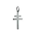 British Jewellery Workshops Silver 20x11mm plain Cross of Lorraine