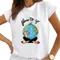 Ragazze moda cartone animato bianco retrò tendenza abbigliamento manica corta T-Shirt abbigliamento donna top T-Shirt oversize Tee