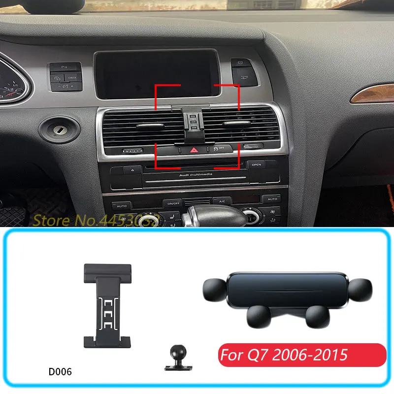 Auto Telefon Halter Für Audi Q7 2006-2015 Schwerkraft Ständer Halterung Unterstützung Horizontale GPS Mobile Halterung Zubehör Mit einer Basis Image