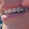 Punk Hip Hop Hohl Herz Zähne Kappen für Frauen Männer Vintage Silber Farbe Doppel Liebe Stern Zahn Grills Paar Schmuck Zubehör