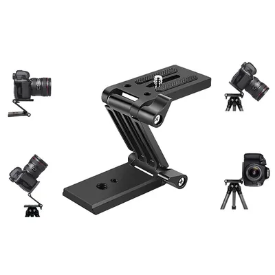 Aluminium Z-Flex Tilt Head Z Type Tripod Head with 2 Adjust Knob Quick Release Plate for Tripod/DSLR Cameras Camcorders/Slider
