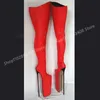 Sexy rote wasserdichte Tanz-Overknee-Stiefel, neue extreme Stiletto-High-Heel-Mode, sexy Damenschuhe, 2025, Herbst Para Mujere