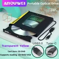 Una unità DVD/CD esterna con interfaccia USB 3.0 Type-C un masterizzatore/lettore DVD-RW ad alta velocità adatto sia per desktop e laptop