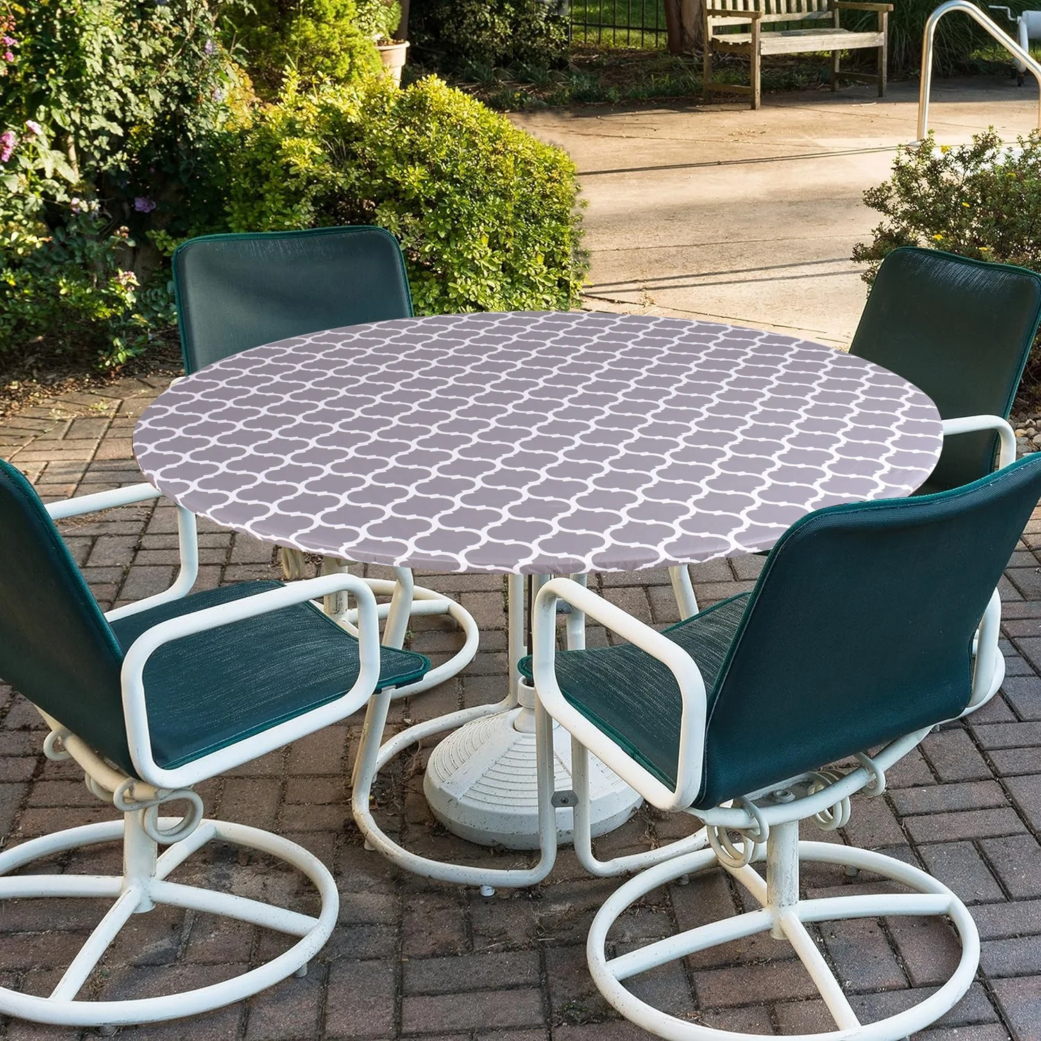 1pc Runde Tischdecke Holz Textur Tischdecken Elastische Ausgestattet Hause Runde Tisch Abdeckung Wasserdicht Öl-Proof Wiederverwendbare Tischdecken