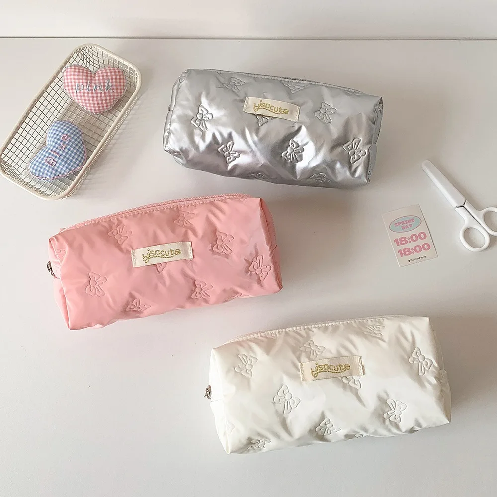 Neue Große Kapazität Stift Tasche Multi-funktion Stationäre Lagerung Beutel Einfarbig Bleistift Fall Schreibwaren Veranstalter Student Image