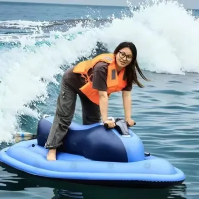 Factory direct sales electric inflatable jet ski boat water floating motorboat with electric propeller motor