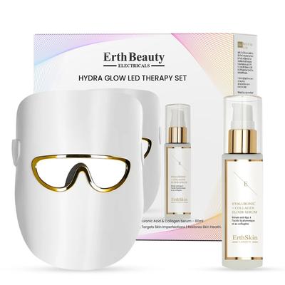 ErthSkin London - HYDRA GLOW LED THERAPIE SET (LED LICHT THERAPIE MASKE weiß mit HA Serum) Anti-Aging Gesichtsserum 2 ct (74.99 € / 1 ct) Image