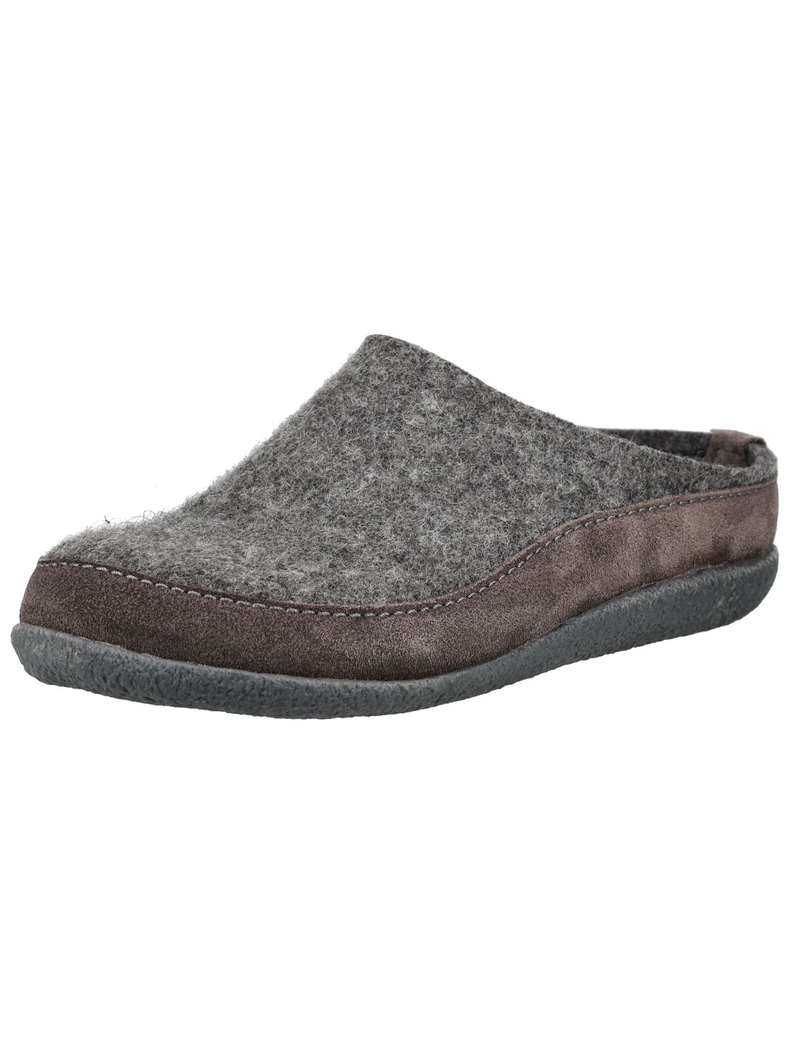 Hausschuh HAFLINGER "Haflinger Hausschuhe Filz", Herren, Gr. 43, grau (anthrazit), Filz, Casual, Schuhe