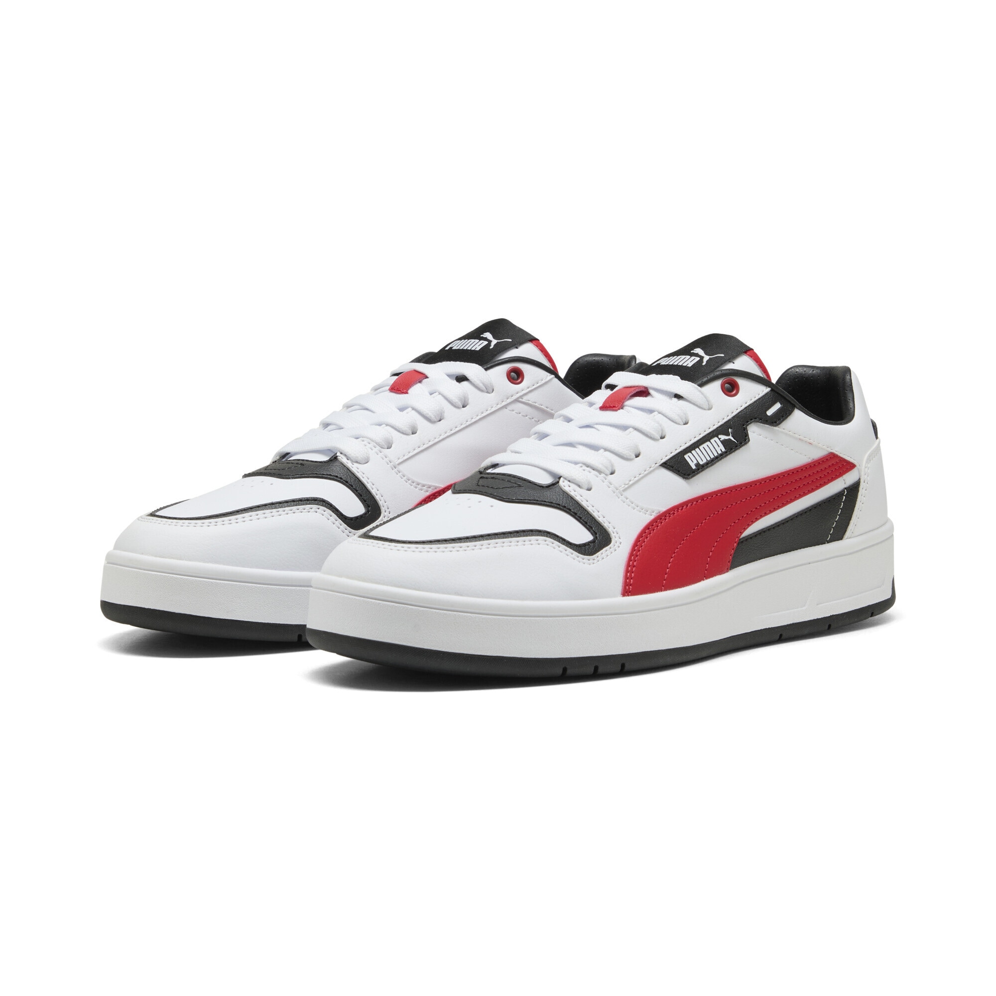 Sneaker PUMA "Court Classic Street Sneakers Erwachsene", Damen, Gr. 41, weiß for all time rot schwarz, Obermaterial: Synthetik; Futter: Synthetik, Textil; Innensohle: Textil; Laufsohle: Gummi, Schuhe Sneaker