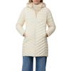 Steppmantel S.OLIVER, Damen, Gr. 44, beige (ecru), Web, Obermaterial: 100% Polyester, unifarben, casual, schmal ca. Mitte Oberschenkel, Langarm elastischer Bund, Mäntel, im Slim Fit, abnehmbare Kapuze