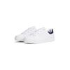Plateausneaker TOMMY HILFIGER "CASUAL CUPSOLE SNEAKER", Damen, Gr. 40, weiß (weiß, blau), Nappaleder, sportlich, Schuhe, Freizeitschuh, Halbschuh, Schnürschuh mit seilticher Logoprägung