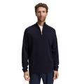 Troyer TOM TAILOR, Herren, Gr. L, knitted navy melange, Strick, Obermaterial: 100% Baumwolle, meliert, casual, regular fit taillenbedeckt, ohne Ausschnitt, Langarm Rippbündchen, Pullover, mit Logo Stickerei