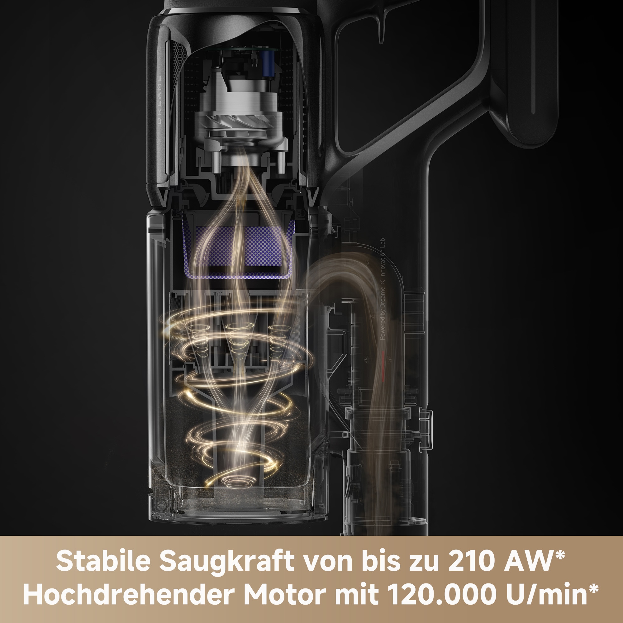 DREAME Akku-Handstaubsauger "Z10", schwarz, B:25,6cm H:112,4cm T:26,1cm, Akkusauger, 24.000 Pa Saugkraft, vielseitige Aufsätze, Akkulaufzeit bis zu 90 Min. Image