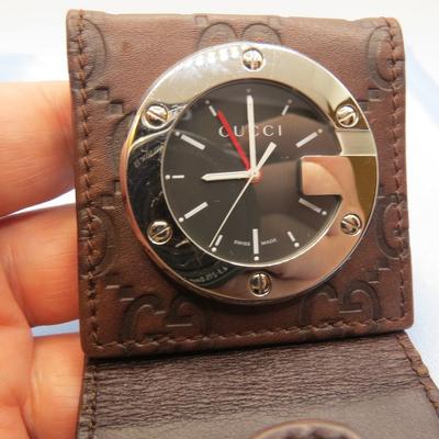 Gucci Other | Gucci Limited Edition Brown Calf-Skin Leather Travel Desk Alarm Clock | Color: Brown | Size: Os