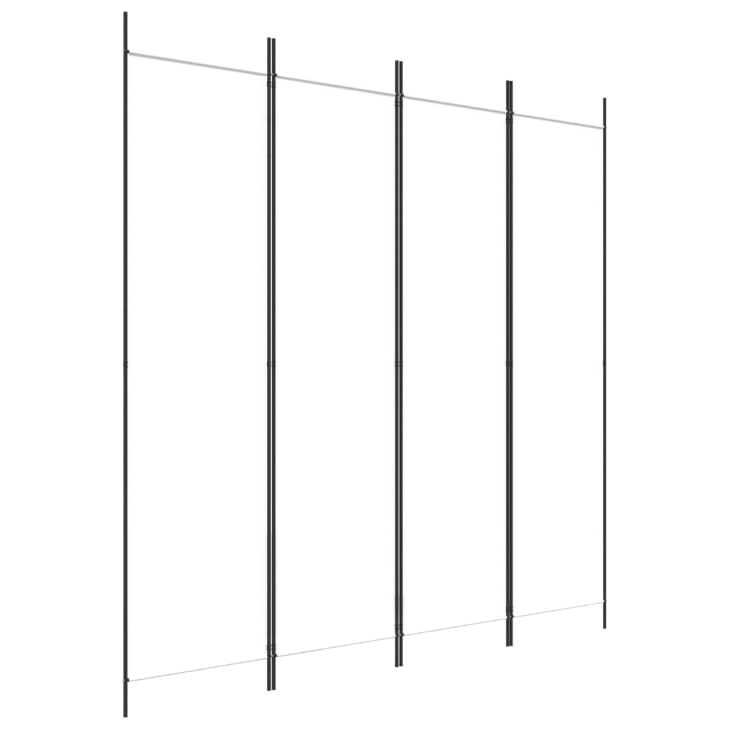 vidaXL 4-tlg. Paravent Weiß 200x200 cm Stoff Image