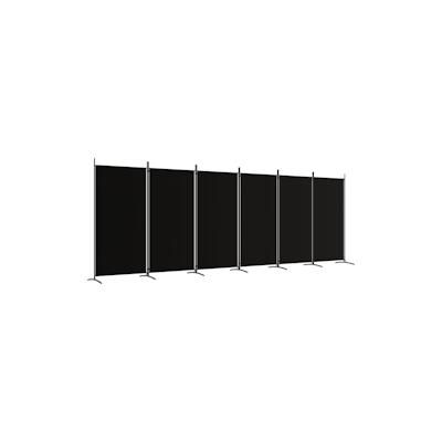 vidaXL 6-tlg. Paravent Schwarz 520x180 cm Stoff Image