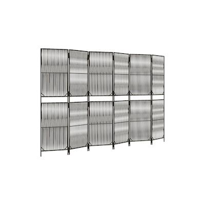 vidaXL Paravent 6-tlg. Grau Poly Rattan Image