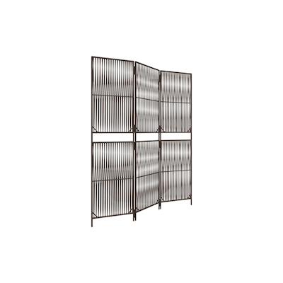 vidaXL Paravent 3-tlg. Braun Poly Rattan Image