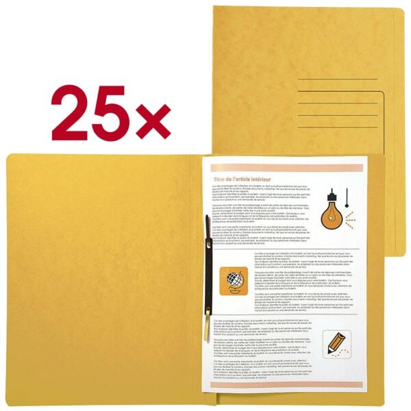 EXACOMPTA Schnellhefter A4 Karton 250 Blatt 25 Stück gelb, 27.2x31.8 cm Image