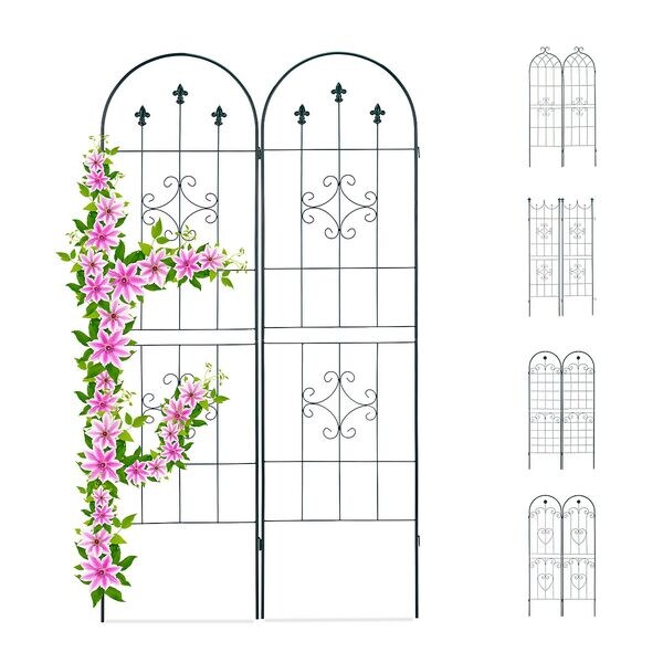 relaxdays 2er-Set Rankgitter 180 cm dunkelgrün grün Image