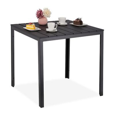 relaxdays Gartentisch in Holzoptik 78 x 78 x 74 cm Schwarz