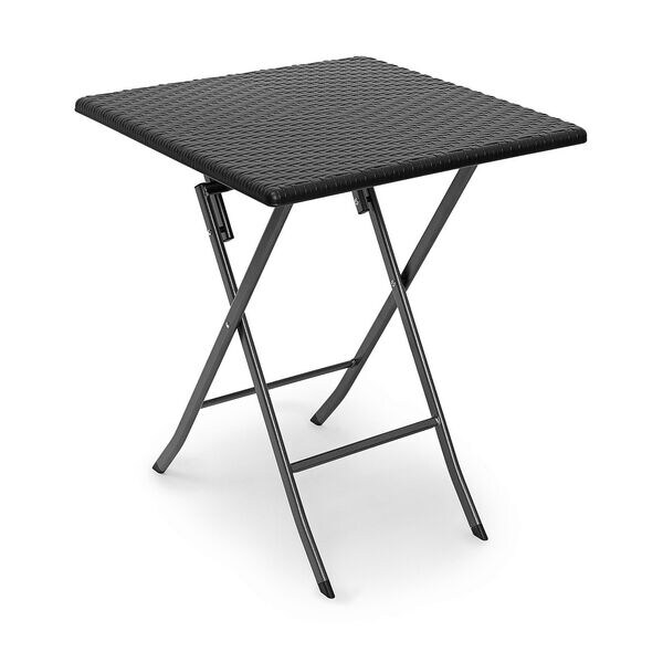relaxdays Gartentisch klappbar BASTIAN quadratisch 61,5 x 61,5 cm schwarz Image