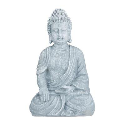 relaxdays Gartenfigur Buddha sitzend 40 cm grau grau Image