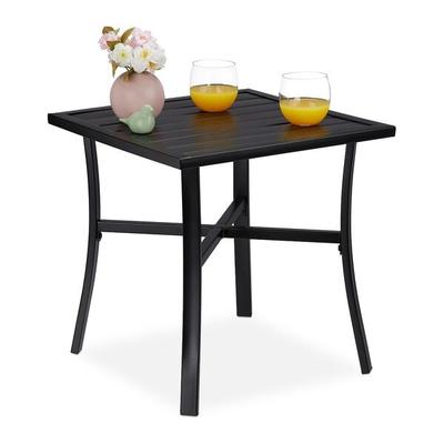 relaxdays Gartentisch quadratisch 46 x 46 x 46 cm schwarz