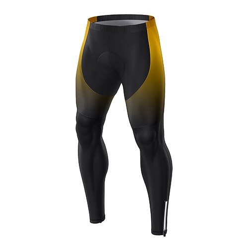 Herren Grafik Farbverlauf Fahrradhosen Fahhrad Unterteile Schmale Passform Sport UV-beständig 3D-Polster Schnelltrocknend Reflektierende Streifen Gelb Blau Bekleidung Fahrradbekleidung