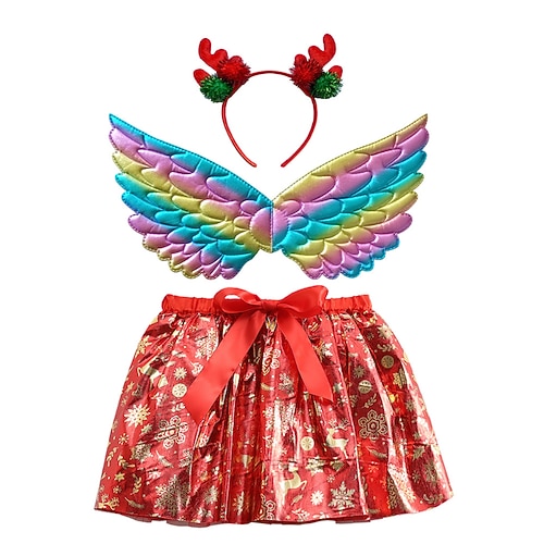 Buchwoche 2026, Einhornkleid für Mädchen, Filmkostüm, Urlaubskleid, Silvesterkleid, goldenes silbernes dunkelblaues Kleid, Flügel, Kopfbedeckung, Weihnachten, Halloween, Karneval, Polyesterkostüme Image