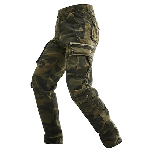 Herren Cargo-Hosen Taktische Hose Hose Camo-Hosen Knöpfe Mehrere Taschen Tarnung tragbar Outdoor Täglich Campen und Wandern Mode Klassisch Gelb Armeegrün Image