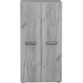 Scarpiera LONDON a Mobiletto in Legno 2 Ante e Ripiani (Grigio Legno, 6 Ripiani Art. 133)