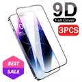 3 pezzi in vetro temperato 9D per IPhone 13 Promax 15 Plus 16 Promax 16E Premium HD protezione schermo 12 Mini 11 XR XS 17 Promax 14 Plus