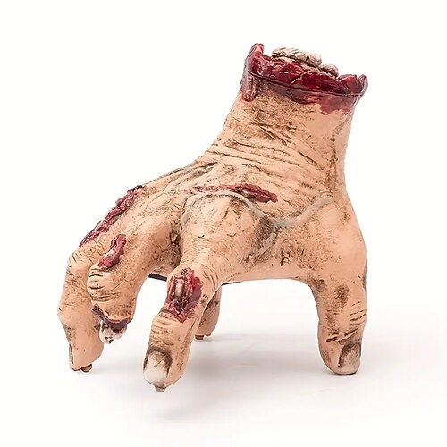 Mobile Zombiehand-Halloween-Dekoration – mit realistischen Greifhänden in furchterregenden Grün- und Rottönen – batteriebetrieben, für Spukhäuser, Horrorpartys, unheimliche Heimdekoration – Image