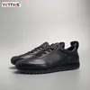Herren Premium Top Grain Leder Retro Laufschuhe Schwarz Lässige Vintage Sportschuhe 2024 Neues Design Bequem Bestselle