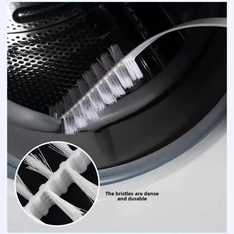 360° Rotating Deep Clean Brush Long Handle Nylon Bristles for Washing Machine Drum Refrigerator Seal Appliance Cleaning Kit