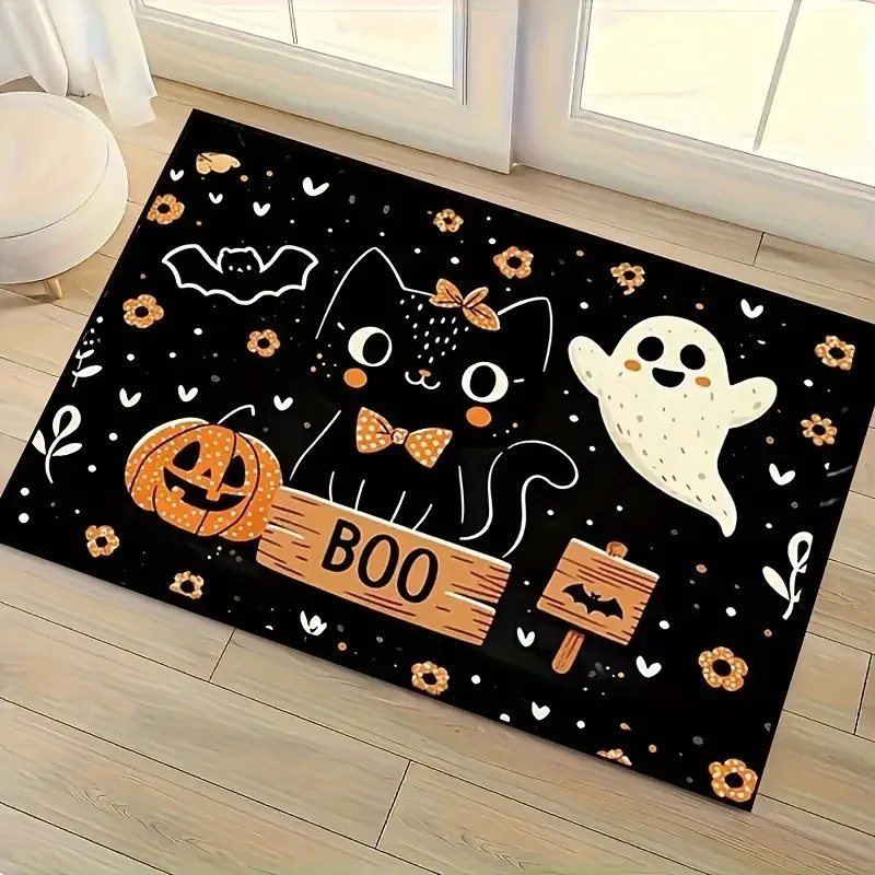 Halloween-Fußmatte, Willkommensmatte, Fußmatte für den Eingangsbereich, Küchenmatten für Bodenteppich für Badezimmer, Bodenmatte, Heimdekoration Image