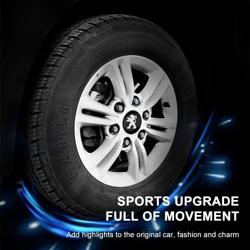 4PCS 60mm Auto Radnabe Kappen ABS 3M Klebstoff Anti-Scratch Kompatibel Peugeot 108 406 407 408 206 207 208 306 307 308 Zubehör Image