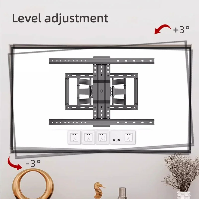 Full Motion Universal 32-65 Zoll TV-Wandhalterung, gebogenes Flachbildschirm, LED-LCD-Display, Halterung MAX.VESA 400 x 400 mm TV-Halterung