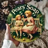 Metallschild „Vintage Birne' Soap“: 20,3 x 20,3 cm große Eisenwanddekoration – Akzent im Retro-Stil für Häuser, Cafés und kein Strom erforderlich“