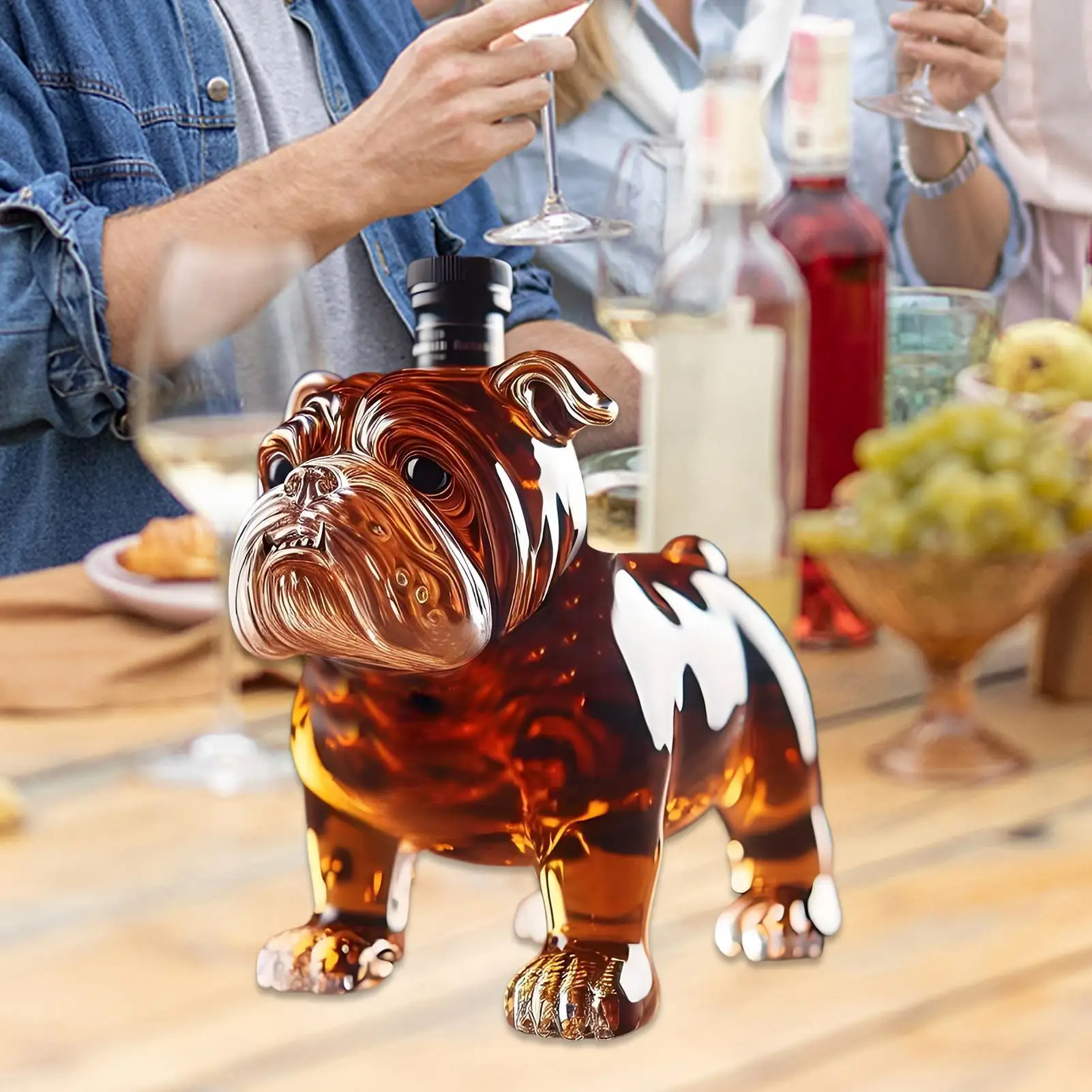 Whiskyflasche, Hundedekanter, lustiges Glas, Sammlerstück, Neuheit, Bulldogge, Whiskyflasche für Männer, Zuhause, Verkostung, Bier, Bar, Dekoration, Geschenke Image